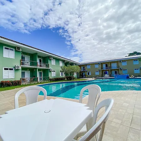 Flat frente praia de Taperapuã, atravessou a rua está na praia, com piscina, sauna e café da manhã como cortesia-2